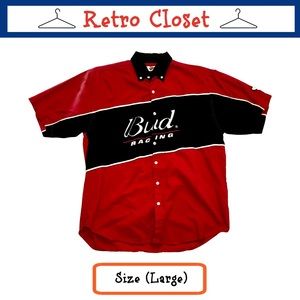 Vintage Bud Racing Dale JR Button Up